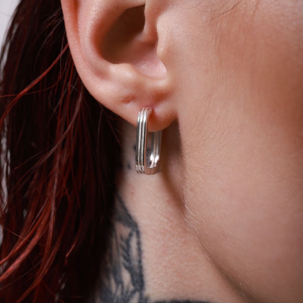 Noble Silver Hoop Earrings | Links Collection
