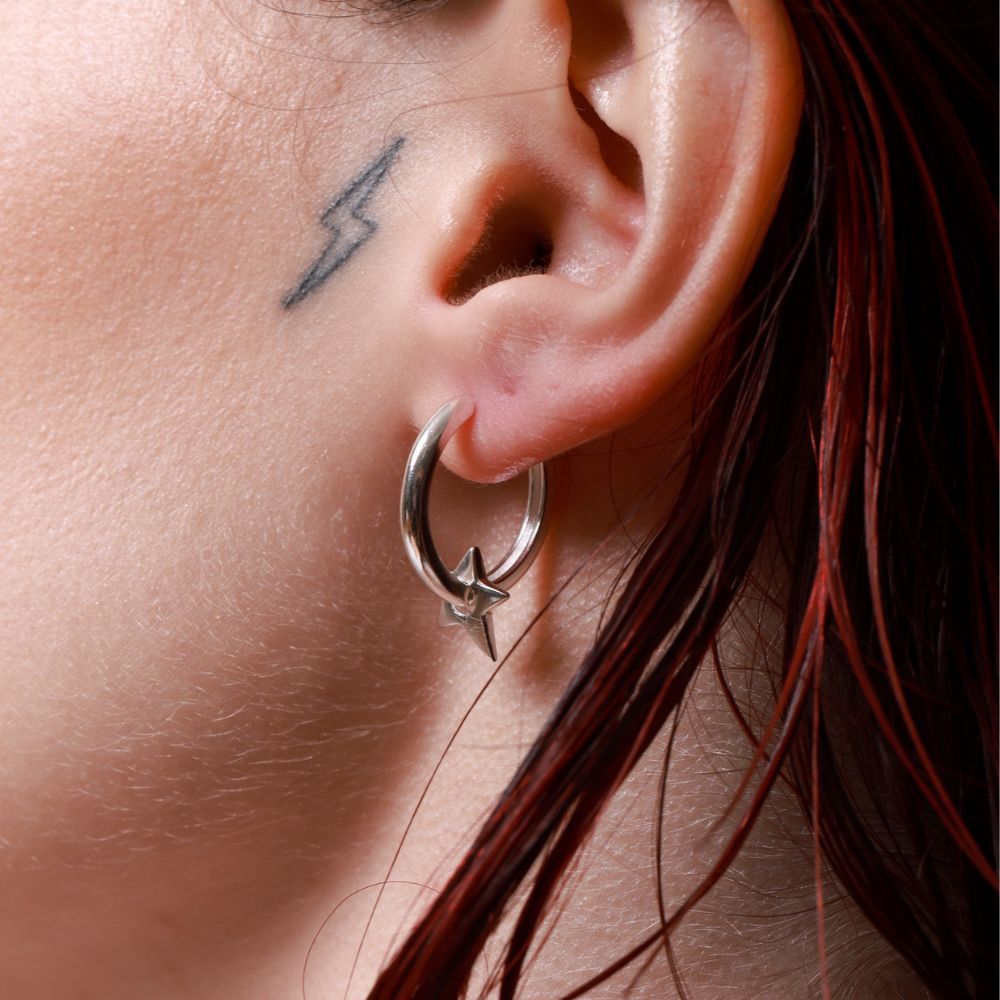 Supernova 925 Sterling Silver Hoop Earrings | Supernova Collection