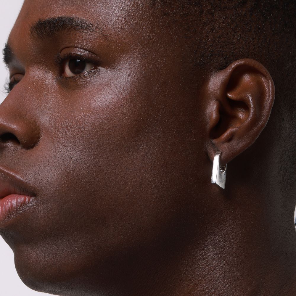 Padlock 925 Sterling Silver Hoop Earrings | Elos Collection