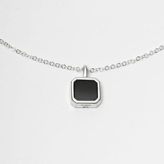 Class Natural Onyx Silver Necklace