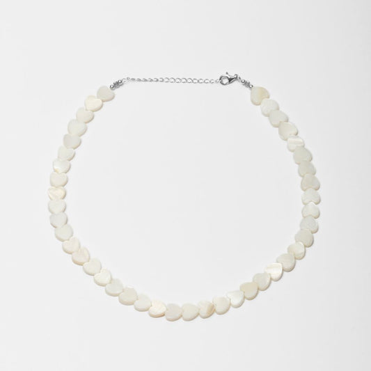 Sterling Silver Heart Choker with Mother-of-Pearl