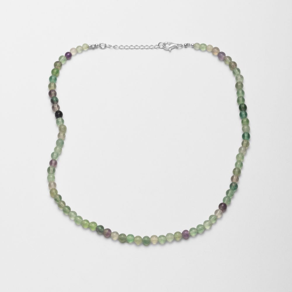 Sterling Silver Choker Necklace with Fluorite