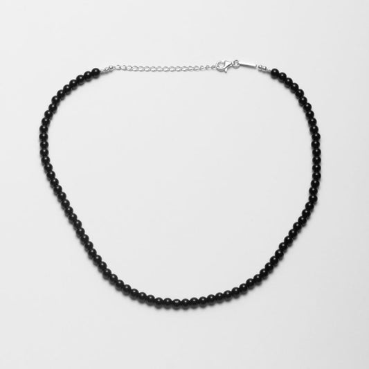 Sterling Silver Choker Necklace with Onyx