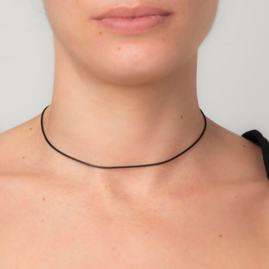 Leather and Sterling Silver Choker