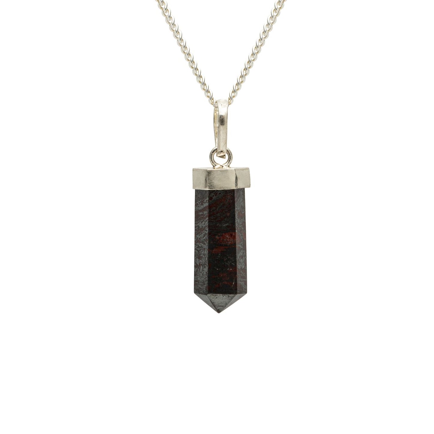 Hematite Mini Water Drop Crystal and Noble Silver Pendant
