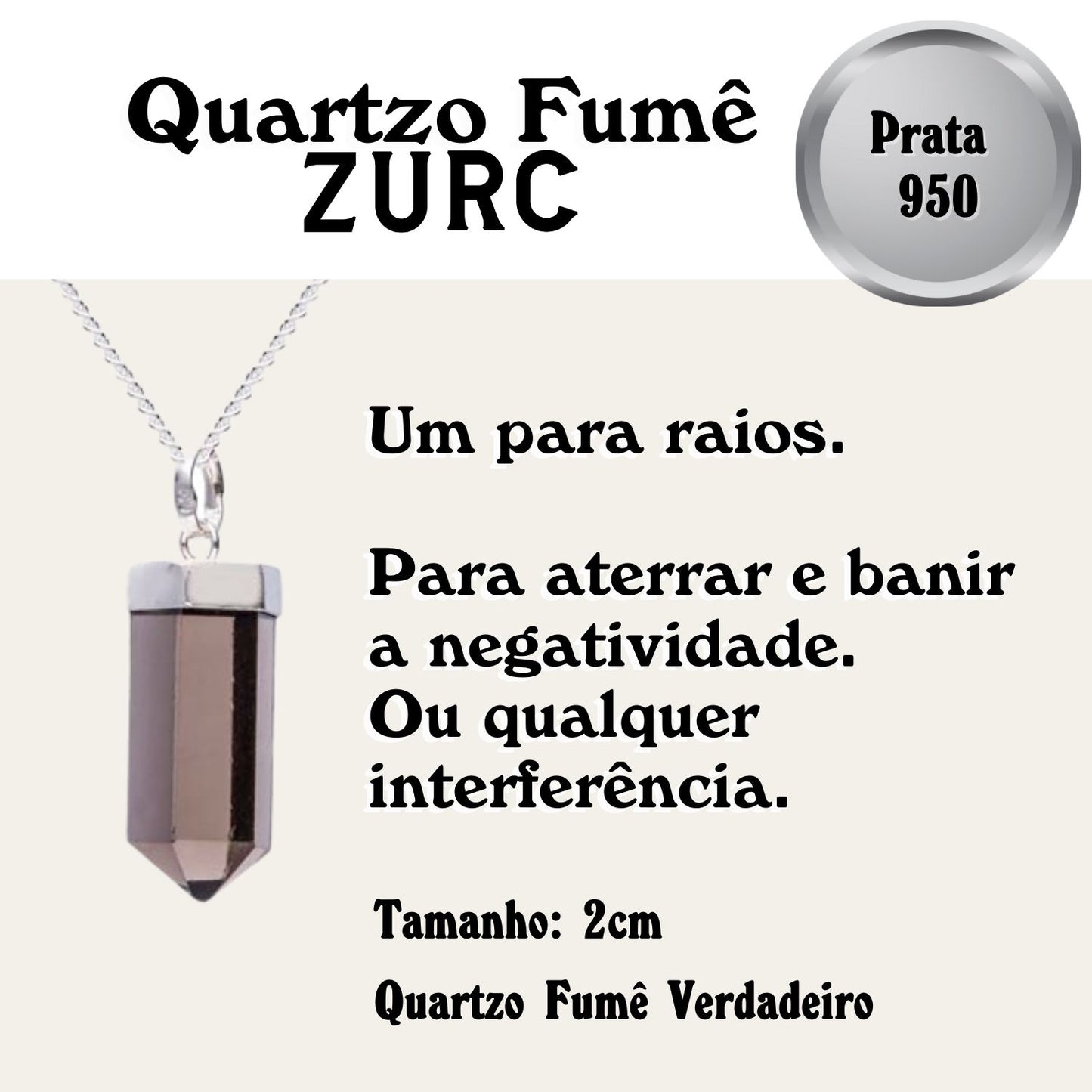 Smoky Quartz Mini Water Drop Crystal and Noble Silver Pendant