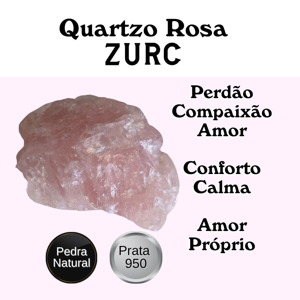 Rose Quartz Mini Highlight Noble Silver Pendant
